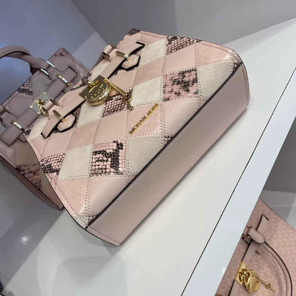 MICHAEL KORS Hamilton Sm Patchwork Snake Embossed Satchel Crossbody
Powder
NWT - Picture 10 of 16